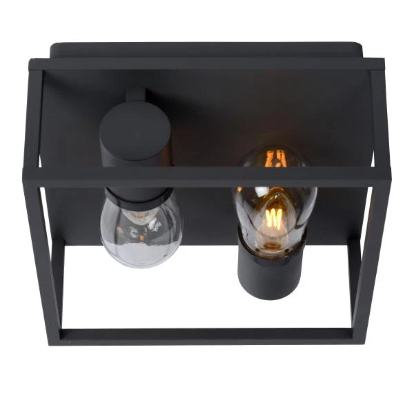 Lucide CARLYN - Deckenleuchte Badezimmer - 2xE14 - IP54 - Schwarz - detail 1